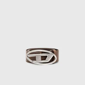 Diesel 3.9cm leather belt with D buckle - Belts - Man - Brown