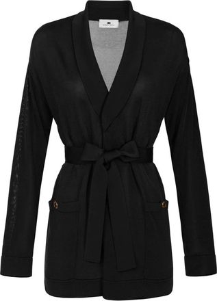 Elisabetta Franchi Viscose Garen Vest - Dames - Vesten - Zwart - S - Truien & Vesten