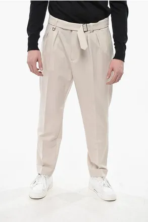 Paolo Pecora Wool-Blend 4-Pocket Trousers With Belt size 46