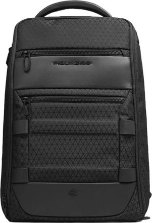 Piquadro Modular- travel backpack for laptop and i Pad with glasses pocket and anti-theft system - Heren - Rugzakken - Zwart - ONE Size - Tassen