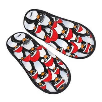 Generic Slippers Christmas Penguins Printing Fluffy Slippers Unisex Casual Slides For Guest Hotel Winter M