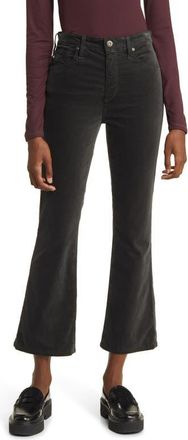 AG - Adriano Goldschmied Farrah High Waist Crop Bootcut Velvet Pants in Smooth Slate at Nordstrom, Size 32