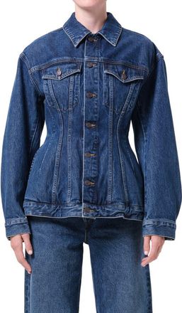 A Gold E Myra Structured Denim Jacket in Volume Dark Indigo at Nordstrom, Size X-Small
