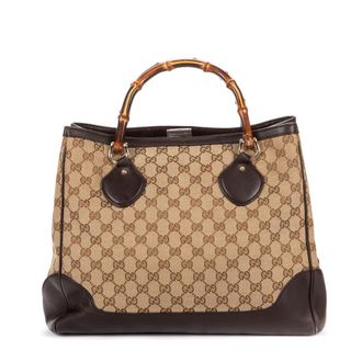 Gucci Pre-owned Womens Medium Bamboo Daily Top Handle Shoulder Bag - Beige - One Size