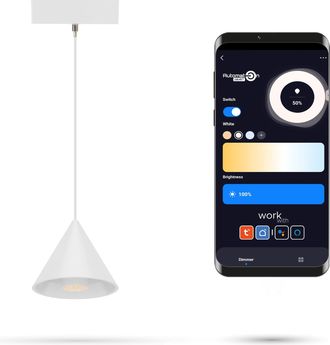 OEM L&aacute;mpara C&oacute;nica Zigbee Blanca De 6w Md90 Para Rieles Slim Track, 48vdc, Regulable De 3000k A 6000k