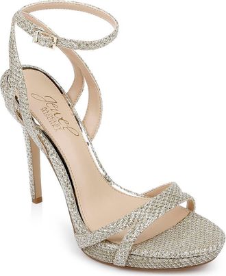 Badgley Mischka Arianna Ankle Strap Sandal in Light Gold at Nordstrom Rack, Size 8.5