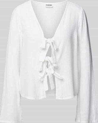 Noisy May Regular Fit Bluse aus Viskose-Leinen-Mix Modell LEILANI in Weiss, Gr&ouml;&szlig;e XS