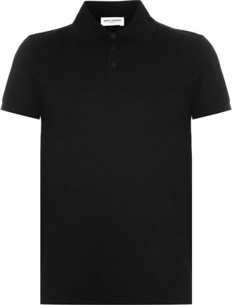 Saint Laurent Cassandre Polo Shirt - Heren - Polos - Zwart - S - Katoen - Tops