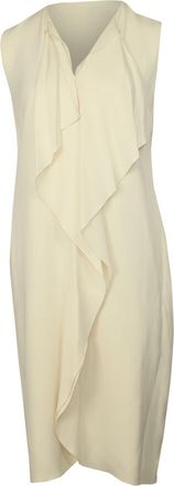 Ralph Lauren Collection Chantel cocktailjurk met ruches aan de voorkant in ivoorkleurige zijde