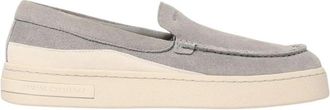 A|X Armani Exchange Suede Slipon Loafers Casual Style - Heren - Loafers - Grijs - 43 EU - Su&egrave;de - Schoenen