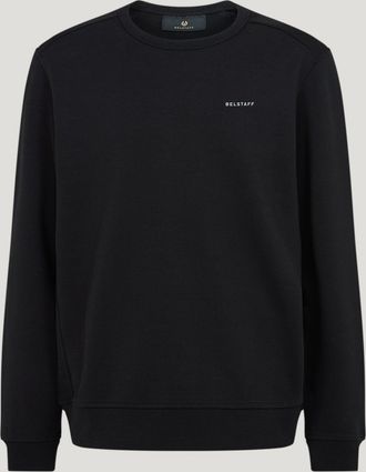 Belstaff Alloy Crewneck Sweatshirt Mens Cotton Fleece Black Size 2XL