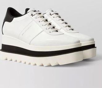 Stella McCartney platform sneakers round toe ribbed sole