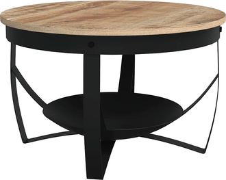 vidaXL Mesa De Centro De Madera De Mango Rugosa &Oslash;68x43 Cm Vidaxl