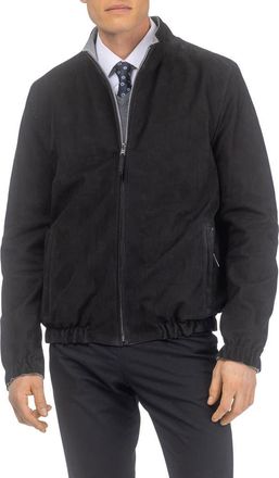 Gorski Mens Genuine Nubuck Jacket Reversible To Cashmere & Wool Crafted From Loro Piana in Black/gray at Nordstrom, Size X-Large