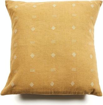 Studio Variously Nira Ochre Hand Spun Organic Cotton Handloom Pillow in Ochre/yellow at Nordstrom