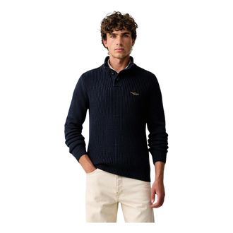 Aeronautica Truien & Vesten, Heren, Blauw, M, Katoen, Turtleneck Pullover