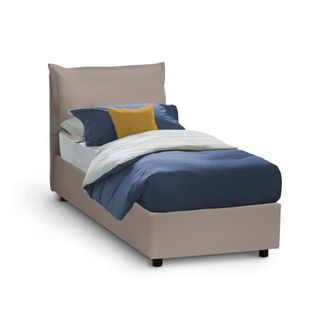 Talamo Italia Talamo Italia - Cama Individual Victoria, Cama Contenedor Con Tapizado En Ecopiel, 100% Made In Italy, Apertura Frontal, Con Colch&oacute;n 80x190 Cm Incluid