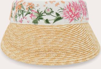 Ferragamo Women Spring print straw visor Pink