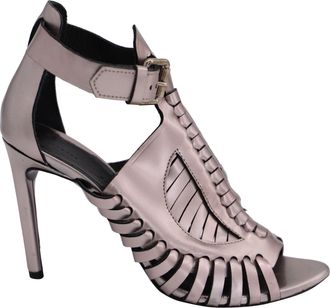 Proenza Schouler Cage Heels in Silver Patent Leather