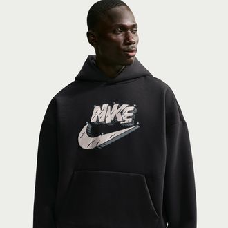 Nike Mens Standard Issue Brushed Pullover Basketball Hoodie in Black | IX5928-010