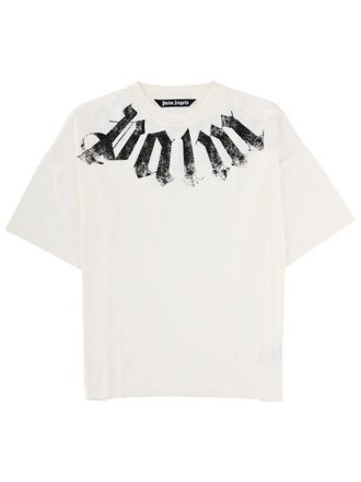 Palm Angels Logo Cotton Distressed Printed T-Shirt