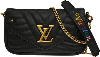 Louis Vuitton New Wave Chain Quilted Leather Black Leather Handbag (Pre-Owned)