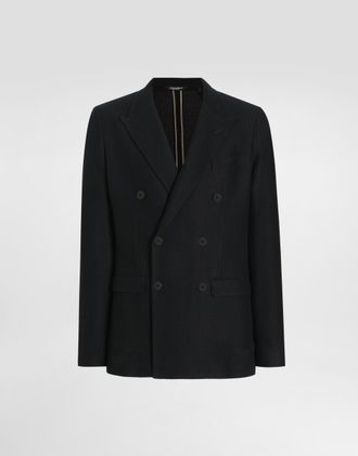 Dolce & Gabbana Double-breasted Taormina Jersey Jacket - Man Suits And Blazers Black 48