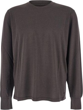 Tom Ford Brown Crewneck T-Shirt With Logo Detail On The Front In Cotton Blend Woman