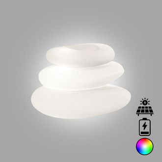 Monacis Jarr&oacute;n Luminoso De Dise&ntilde;o De 75x62 Cm Y 47 Cm De Alto, En Pol&iacute;mero Con Led Multicolor Con Alimentaci&oacute;n A Bater&iacute;a Y Solar, Para Interiores Y Exteriores