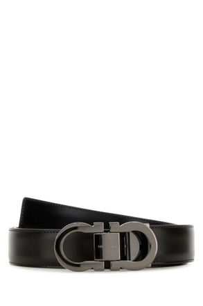 Ferragamo Dark Brown Gancini Buckle Reversible Belt