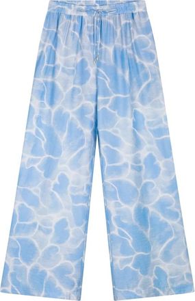 Fab By Fabienne Chapot Brent Broek - Dames - Wijde Broeken - Blauw - L - Leer - Broeken