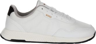 HUGO BOSS Sneakers, male, White, 11 UK, White Mesh Trainers for Men