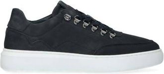 Manfield nubuck sneakers donkerblauw