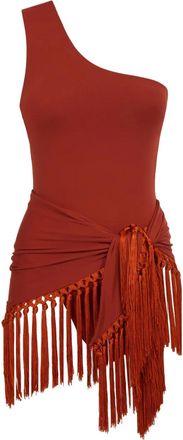 Taller Marmo Costume intero monospalla Yacare - Rosso