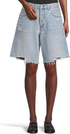 Madewell The Essex Long Baggy Short Womens Shorts Londe Wash : 24, Cotton/Denim