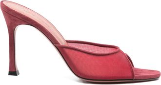 Amina Muaddi 95mm Alexia mules - women - Goat Skin/Rubber/Leather/Mesh - 36.5 - Red