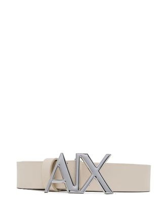 A|X Armani Exchange logo-buckle belt - Neutrals