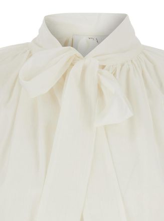 Tela Womens Shirt Pascal White Cotton Blouses
