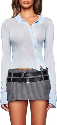 I.AM.GIA Davina Asymmetrical Rib Knit Top in Baby Blue at Nordstrom, Size Xx-Small