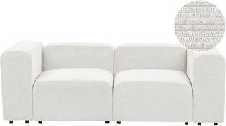 Beliani Moderno Sof&aacute; Modular 2 Plazas Conjunto De Sala De Estar Tapicer&iacute;a De Pana Blanco Falsterbo