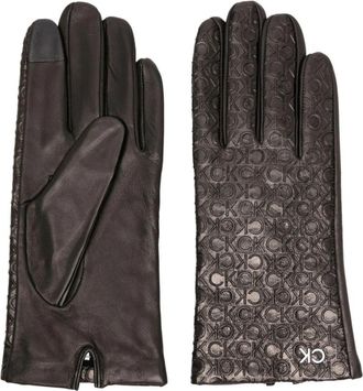 Calvin Klein Re-Lock Leren Handschoenen - Dames - Handschoenen - Zwart - S/M - Wol - Accessoires