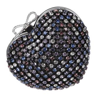 Self Portrait Tassen, Dames, Veelkleurig, ONE Size, Polyester, Crystal Heart Clutch Bag