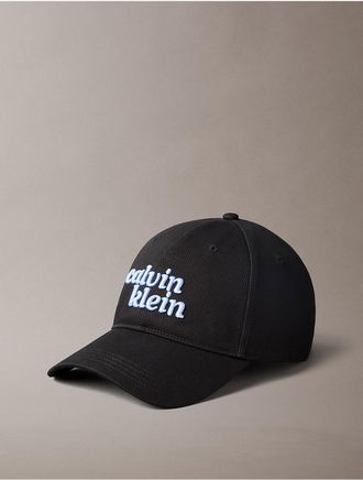 Calvin Klein Mens 1989 Logo Graphic Baseball Cap - Black