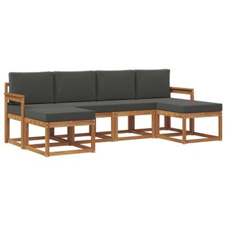 vidaXL Conjunto De Sof&aacute;s De Exterior 6 Pcs Natural Y Antracita Vidaxl