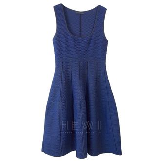 RVN Blue Textured Skater Dress Size S