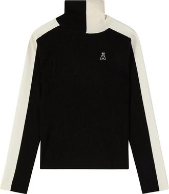 Patrizia Pepe Bicolour Slim Turtleneck - Dames - Coltruien - Zwart - M - Truien & Vesten