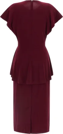 Norma Kamali Womens Bordeaux Polyester Midi Dress