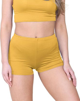 Janisramone Chic Mini Shorts for Women UK, Stretchable Hot Pants for Club, Dance, Gym & Cycling Running Shorts Womens Perfect for Summer Fashion Fitted Athletic S