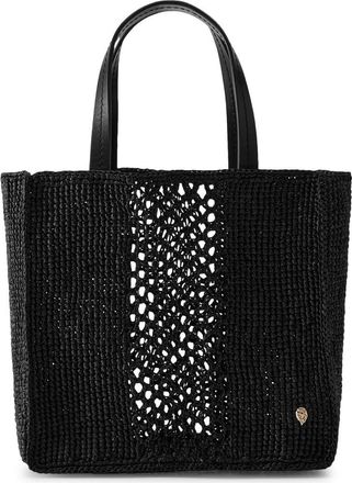 Helen Kaminski Mini Arleth Crochet Raffia Tote in Charcoal at Nordstrom