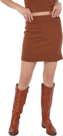 Sadie & Sage On A Stroll Knit Mini Skirt In Brown